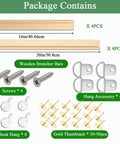 Two Pack 16 By 20 DIY Wood Canvas Stretcher Bars Set For Stretched Canvas Frames, Easy To Assemble Wooden Frames Kit