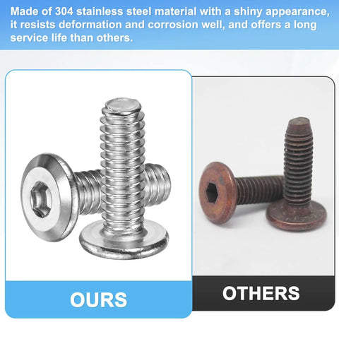 Sweet 10 Pack Flat Head Socket Cap Screws 1/4-20 X 1-3/4 Inch Hardcore 304 Stainless Steel Hex Drive Fastener Kit Includes Hex Key Totally Rad For Machine Furniture Automotive Marine Projects Full Thread UNC Hexagon Bolts Ready Now, 304 stainless flat head socket screws compared with others