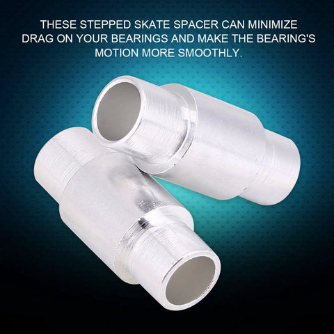 Aluminum Alloy Stepped Skate Wheel Bearing Spacers 10 Pack For Inline Skates Replacement On Standard Wheels Reduces Drag