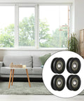 Four Piece U Type Black Pulley Wheel Set With 8mm Shaft Hole And 30mm Diameter For Smooth Rolling Rails Heavy Duty Replacement Roller Bearing Max Load 99kg Ideal For DIY Projects Equipment Upgrades And Garage Setups. 4 black pulley wheels
