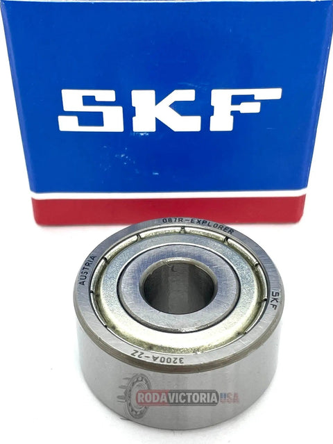 Heavy Hitter Double Row Angular Contact Ball Bearing 10 X 30 mm with dual metal shields and pre greased seals.
