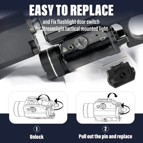 TLR1 HL Battery Door Replacement for Streamlight TLR1 and TLR2 tactical flashlights with 691136 TLR1 Pressure Switch