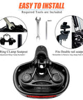 Super Comfy Wide Bike Seat For Women And Men With Memory Foam Cushion Anti Shock Padding installation tools detail view