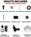 Contents of Enclosure Kit With LED Light For 3D Printers Made To Fit Bambu Lab A1 Mini Prusa MK4 Mini And Ikea Lack Table
