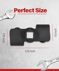 Universal Wrench Extender For Half Inch Drive Breaker Bars And 21 Millimeter Hex Drive, showing dimensions and black oxide finish.