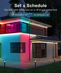 Modern house with 100ft Outdoor LED Strip Lights Waterproof IP65 With Bluetooth Remote And Smart App Control 5050 RGB on facade