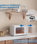 Self Adhesive Caster Wheels For Appliances 360 Degree Swivel Sliders showing rotation under kitchen appliance