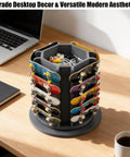 360 Degree Rotating Fingerboard Display Stand For 20 Decks And Accessories Heavy Duty Desktop Organizer on wooden desk