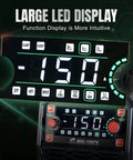 Large LED display of Beast 3 In 1 MIG Welder With Lift TIG And Spot, Flux Core And MMA, 150A Output, 120V Portable IGBT Inverter