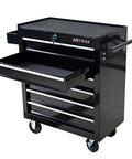 Heavy Duty Rolling Tool Chest With Six Roomy Drawers, showing open drawer and sleek design for organized tool storage.