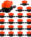 20 Pack One Quarter Inch Drip Irrigation Valve Fittings With In Line Shut Off Valves Barbed Connectors For One Quarter Inch Drip Tubing System Easy Install And DIY Friendly Flow Control