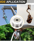 Heavy Duty H Groove Pulley Wheel 10X48X6MM Sleek 201 Stainless Steel Cable Reel V Belt Drive System No Friction Spin Killer shown in various applications.