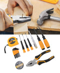 Hardware Tool Set With Sturdy Handles For Household Repair And Maintenance 15 Piece Kit showcasing pliers, hammer, and screwdrivers.