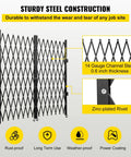 Sturdy Tough As Nails Double Folding Security Gate Steel Accordion Expanding Barrier with 14 gauge steel, showcases durable construction.