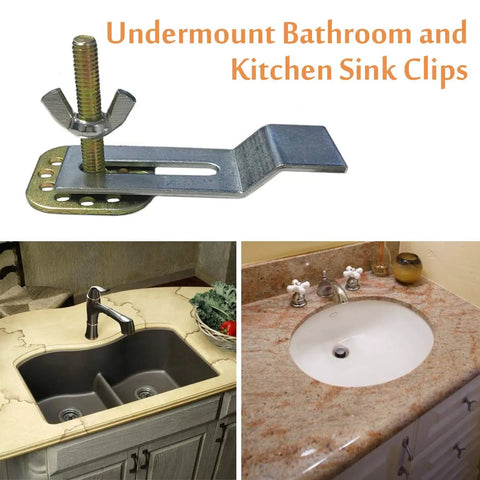 Bulletproof Undermount Sink Clips With Quick Grip Epoxy Tape 10 Pack Zinc Steel Brackets For No Sweat Granite Quartz Kitchen And Bathroom Cabinet Installations