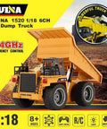 Rad Remote Control Dump Truck Toy 2.4G RC 6 Channel Bulldozer for mine construction, alloy metal vehicle, 1:18 scale