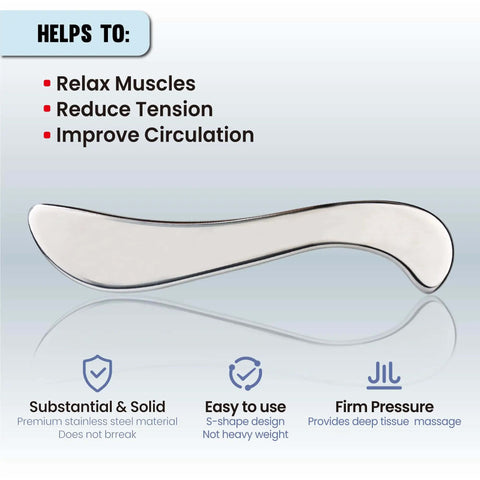 Stainless Steel Guasha Tool For Body Massage And Deep Tissue Myofascial Release Physical Therapy Scraping Tool For Pain Relief