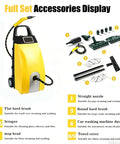 Orisuntech 3000W Heavy-Duty Steam Cleaner With Ozone Dual Purification Features showing full accessory set for versatile cleaning.