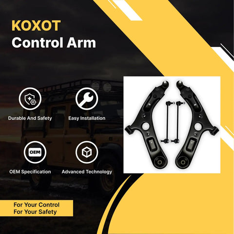 Front Lower Control Arm Ball Joint And Sway Bar End Links Kit For Kia Soul 2014 2019 And Soul EV 2015 2019 Replacement Assembly Includes Driver And Passenger Sides OE K623345 K623346 K750523, black steel pair