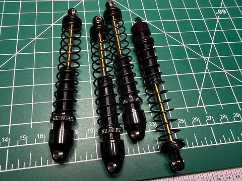 Four Pack Metal RC Shock Absorbers 70 80 90 100 110 120mm Damper Set for One Tenth RC Crawlers Including Axial SCX10 TRX4 D90 D110 RR10 CC01 Black 80mm Upgrade for Smoother Ride and Balanced Handling