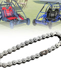 Go Kart Drive Chain 420 32 Links Replacement For Coleman KT196 CK196 196cc shown with go-karts in background
