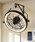 23 Inch Wall Mounted Fan with Light and Remote App Control, 6 Speeds, Quiet Operation, Dimmable 3 CCT, Timer, 360 Degree Tilt, Plug In