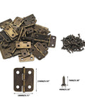 Mini 18x15mm Hinges Set For Wooden Jewelry Boxes And Cabinets With 50 Hinges And 200 Screws For DIY Crafts Retro Vintage Look