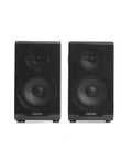 R33BT Bluetooth Bookshelf Speakers And 2.0 Powered Studio Monitors Black Wood Enclosure Pair With Bluetooth 5.0 And 3.5mm AUX