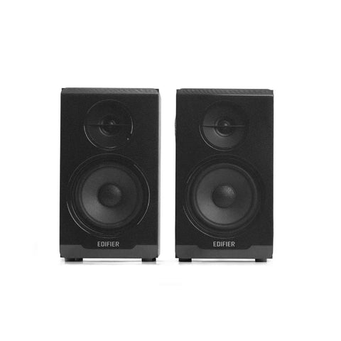 R33BT Bluetooth Bookshelf Speakers And 2.0 Powered Studio Monitors Black Wood Enclosure Pair With Bluetooth 5.0 And 3.5mm AUX
