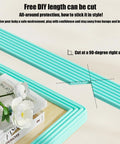 Slick Baby Edge Guard and Corner Protector with heavy duty NBR foam, DIY cuttable length for toddler safety, soft turquoise padding.