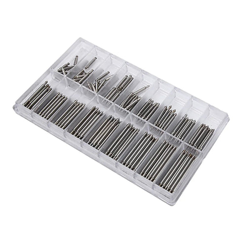 Pro Grade Gear 270 Pcs Watch Band Spring Pin Kit 0.8mm Stainless Steel Pins For 8mm To 25mm Straps in storage case
