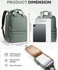 Lightweight Travel Backpack For Personal Item Under Seat Fits Frontier Size 15.74 x 12.2 x 5.51 Inches, showing open compartments