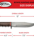 Full Tang Hunting Knife 12 Inch With Stainless Steel Blade Wood Handle And Sheath For Camping Hiking And Outdoor Adventures Real Rugged Everyday Carry For Men