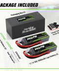 3S 11V 3000mAh LiPo Battery 50C with Dean Style T Connector for RC plane, helicopter, quadcopter, car, boat, 2 pack includes voltage checker