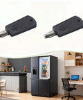 Top Tier 2 Pack Universal Mini Fridge Lock Freezer Door Key Replacement Set features heavy-duty pentagonal keys in a modern kitchen.