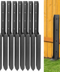 Heavy Duty Fence Post Repair Kit With Galvanized Steel Stabilizers showing 8 black stabilizers for fence support.