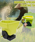 Handheld Grass Seed Spreader For Lawns And Gardens Yellow with Ergonomic Grip and Adjustable Dial for Precise Planting