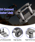 Master link component of Beefy 420 Chain 90 Links Free Chain Breaker Included For Mini Bikes And Small Motors Fits Baja Warrior MB165