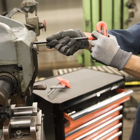 Mechanic using Eight Piece Nine Inch T Handle Hex Key Set From Two Millimeter To Ten Millimeter With PVC Dipped Grips for repair