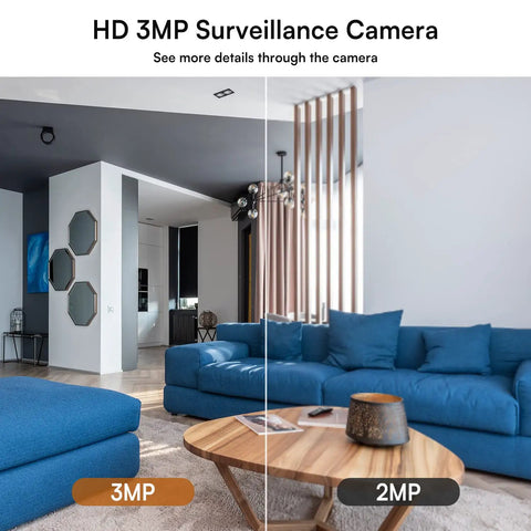 Living room view through Wireless WiFi Light Bulb Camera 3MP Security Camera With 360 Degree Pan Tilt For Indoor And Outdoor Surveillance