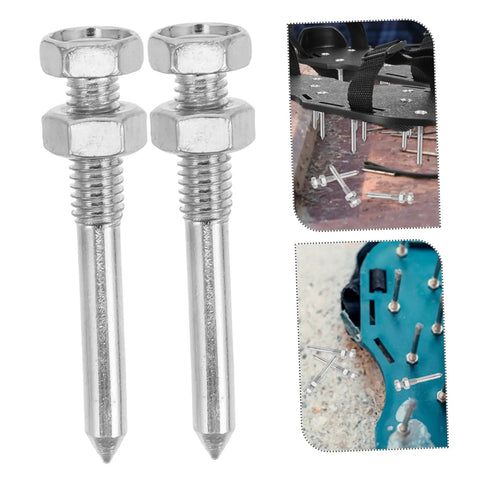 Durable Lawn Aerator Shoes With Metal Spikes For Easy Grass And Lawn Care showing spare metal spikes and shoe attachments