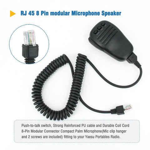 Heavy Duty 8 Pin Handheld Microphone Replacement For Yaesu Ham Radios Compatible With FT 450 FT 900 FT 991 FT 991A FT 817