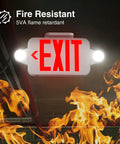4 Pack Red Exit Sign With Emergency Lights And Battery Backed Led Adjustable Head Emergency Lights For Hard Wired Commercial Use