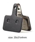 Fifteen Pair Top Shelf Bicycle Brake Pads Resin Compound Rotor Replacement For Hydraulic Disc Systems With Killer Grip Stopping Power And Ride Easy Durability, 35x31x4mm size, showing detail of resin and metal construction.