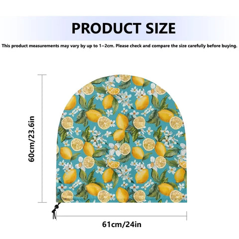 Heavy Duty Weatherproof Fan Cover Fits 24 Inch Outdoor Pedestal Wall Mount Industrial Fans Solid Cloth Guard with lemon pattern.