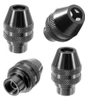 4 Pack Quick Change Keyless Drill Chuck Adapter For Rotary Tools One Thirty Second To One Eighth Inch All Metal Three Jaw Chuck Durable Build