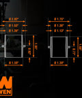 Diagram of 5 Step Modular Dust Hose Reducer And Adapter Set For Four Inch To One And A Quarter Inch Hoses dimensions.