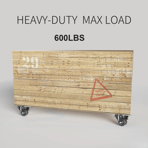 Wooden crate on Built Tough Heavy Duty Two Inch Stem Caster Wheels Set Of Four With Six Hundred Pound Capacity Threaded Stem Dual Locking Brakes