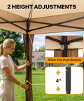 Person adjusting 11x11 Pop Up Gazebo With Mesh Netting For Quick Setup Instant Outdoor Canopy Tent Water Resistant Shelter With UPF 50+ UV Protection 121 Sq Ft Coverage Beige Portable Backyard Party Shade