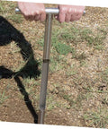 Ergonomic Stainless Steel Soil Probe Sampler in use for garden care, showcasing lightweight 35cm tool for precise soil testing in lawns.